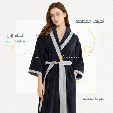 رداء حمّام مقاس XL بلون أسود