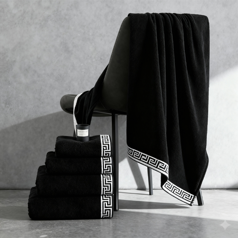 منشفة مقاس 70×140 سم بلون أسود