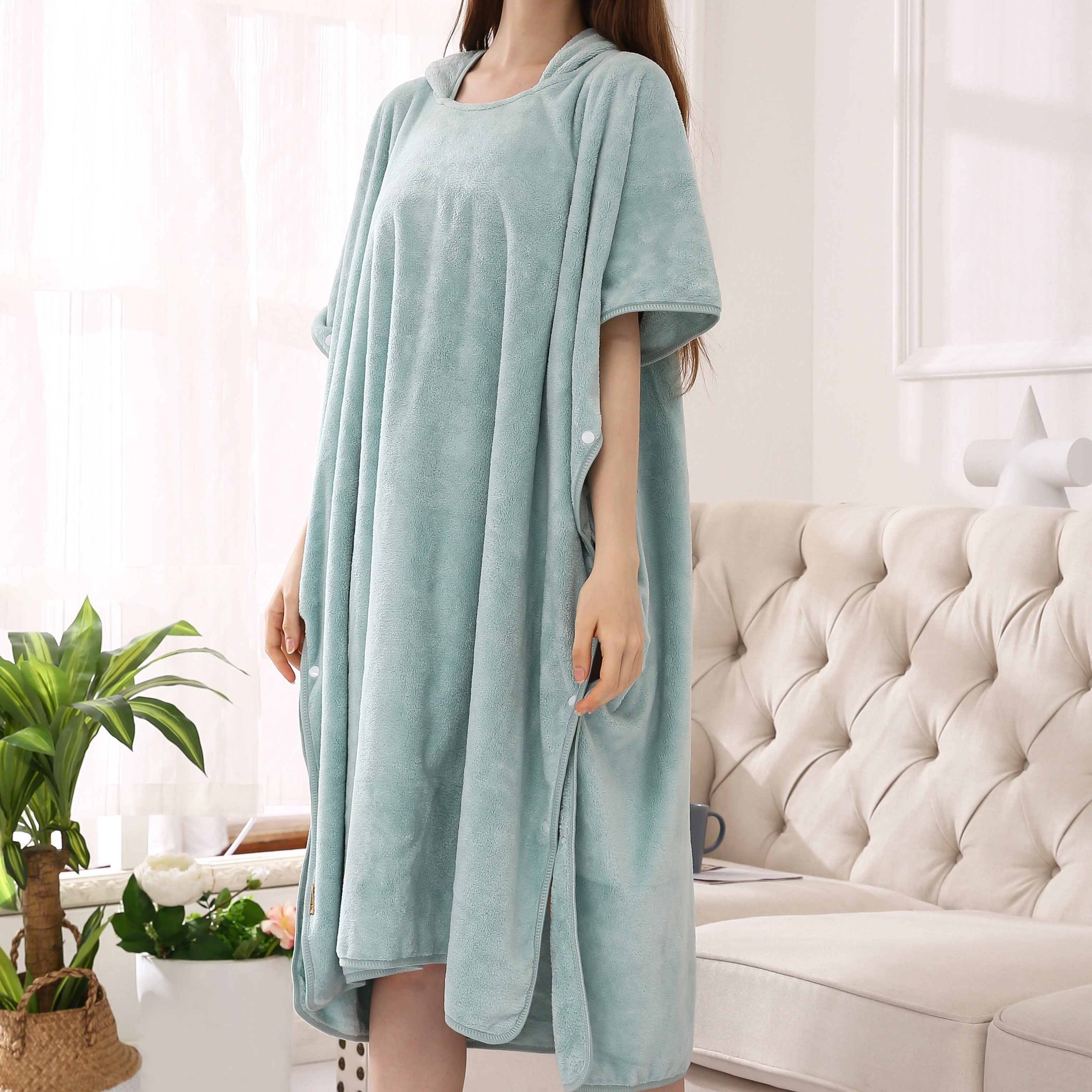 كابا سادة  مخيوط من الجانبين (12-16 سنة) -تركواز