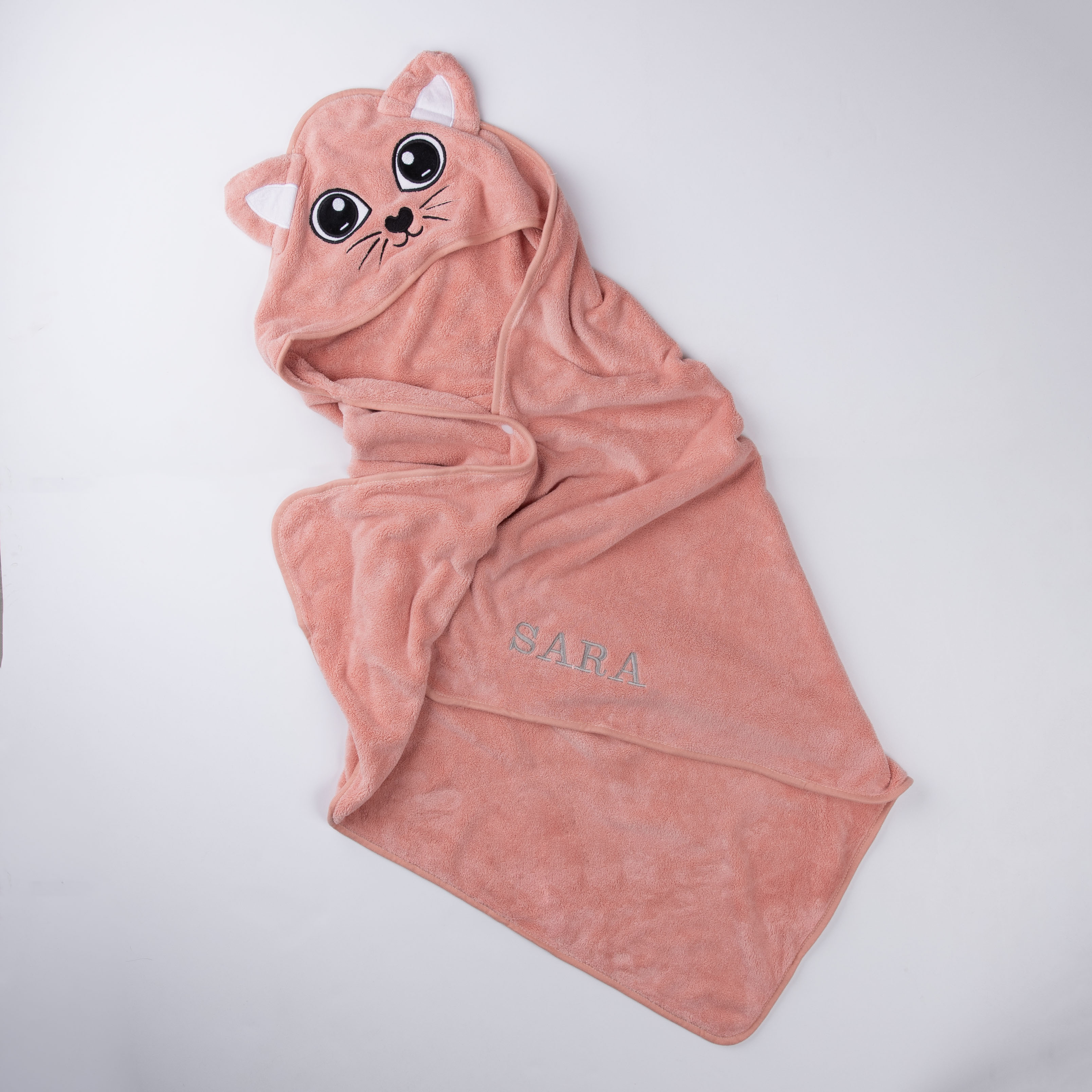 منشفة رضيع بقبعة (0-2 سنوات) - مشمشي