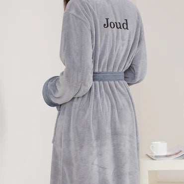 روب حمّام مقاس XL بلون رمادي داكن